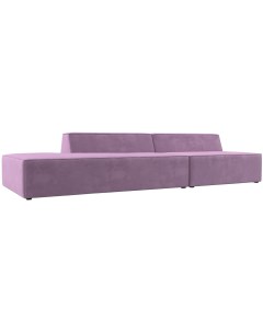 Прямой модульный диван Монс Модерн левый Микровельвет Фиолетовый 119472L Лига диванов