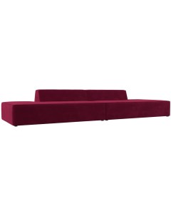 Прямой модульный диван Монс Лофт Микровельвет Красный 119628 Лига диванов