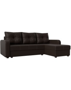 Угловой диван Ливерпуль Лайт правый угол (Экокожа/Коричневый) 117742 Лига диванов