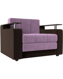 Кресло кровать Мираж Микровельвет Коричневый Фиолетовый 120460 Лига диванов