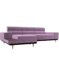 Угловой диван Леонардо левый угол Микровельвет Фиолетовый 116930L Лига диванов