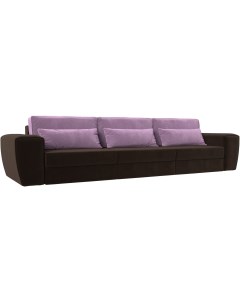 Прямой диван Лига 008 Long Микровельвет Коричневый Фиолетовый 119062 Лига диванов