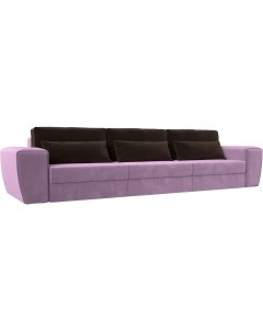 Прямой диван Лига 008 Long Микровельвет Коричневый Фиолетовый 119066 Лига диванов