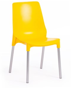 Обеденный стул GENIUS Металл Пластик Желтый Хром 19112 Tetchair