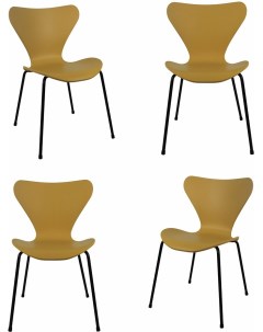 Комплект из 4 х стульев Seven Style горчичный с черными ножками FR 0423K Bradex home