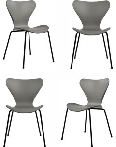Комплект из 4 х стульев Seven Style серый с черными ножками FR 0422K Bradex home