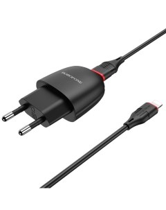 Сетевое зарядное устройство BA49A 1хUSB 2 1 А кабель Lightning 1 м черный Borofone