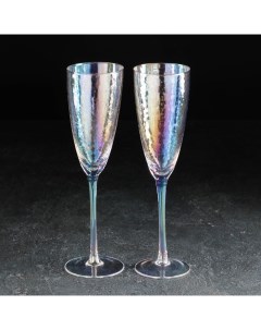 Набор бокалов для шампанского Magistro Жемчуг 270 мл 7 5x26 см 2 шт цвет перламутров Nobrand