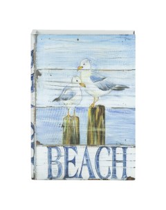 Шкатулка книга Glasar с морскими птицами 21 5 х 7 х 30 см голубая Полиформ
