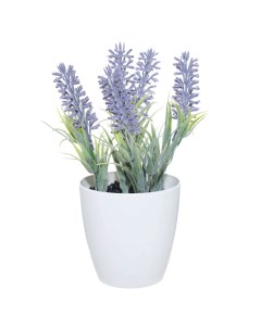 Растение искусственное 18 см в горшке пластик металл Лаванда Lavender Kuchenland