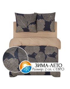 Постельное белье Зима Лето Майрон 609 2 спальное с европростыней из бязи Артпостель