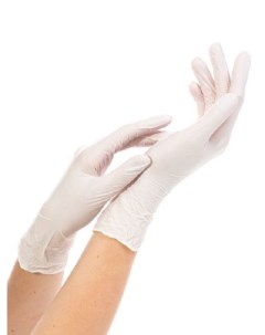 Перчатки из нитрила неопудренные белые L 100 шт Cw