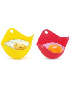 Форма для варки яиц Eggs силиконовая набор из 2 шт красный жёлтый Zdk
