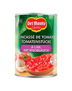 Помидоры резаные кусочками в томатном соусе с чесноком 400 г Del monte