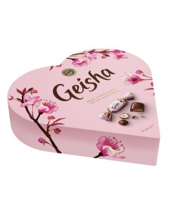 Шоколадные конфеты сердце с начинкой из тертого ореха 225г Geisha