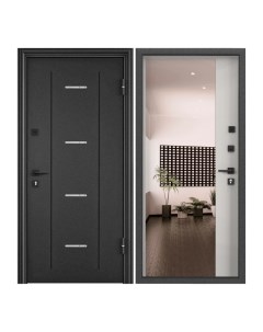 Дверь входная Torex для квартиры металлическая Flat M 950х2050 правый зеркало темно серый Torex стальные двери