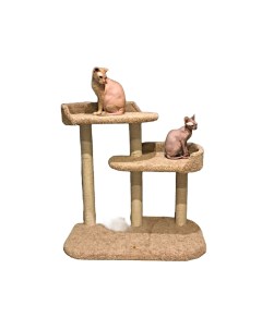 Комплекс для кошек Лестница в небо игровой с хлопковыми столбиками бежевый Моя котя
