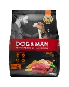 Сухой корм для собак говядина 600 г Dog&man