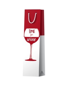 Пакет подарочный 12x36x8 5см ArtSpace Time for wine Red Officespace