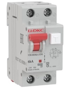 Автоматический выключатель дифф тока АВДТ MDR63 23C10 A 6kA тип характеристики C 1P N 10A тип A 2 мо Dkc