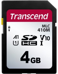 Промышленная карта памяти SDHC 4GB TS4GSDC410M 410M Class 10 U1 A1 95 12MB s 10TBW Transcend