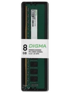 Модуль памяти DDR4 8GB DGMAD43200008D PC4 25600 3200MHz CL22 1 2В dual rank Ret RTL Digma
