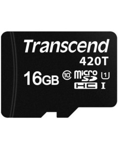Промышленная карта памяти MicroSDHC 16Gb TS16GUSD420T 420T Class 10 U1 UHS I V10 90 25MB s без адапт Transcend
