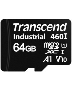 Промышленная карта памяти MicroSDXC 64Gb TS64GUSD460I 460I V10 U1 A1 100 45MB s без адаптера Transcend