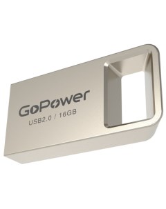 Накопитель USB 2 0 16GB 00 00027357 MINI металл серебристый Gopower