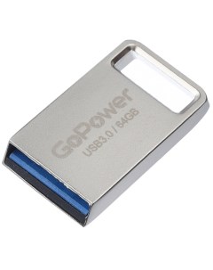 Накопитель USB 3 0 64GB 00 00027359 MINI металл серебристый Gopower