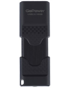 Накопитель USB 2 0 16GB 00 00025963 SLIDER пластик черный матовый Gopower