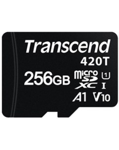 Промышленная карта памяти microSDXC 256GB TS256GUSD420T 420T Class 10 U1 UHS I V10 A1 95 40MB s без  Transcend