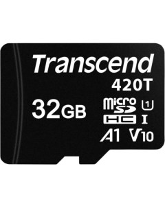 Промышленная карта памяти MicroSDHC 32Gb TS32GUSD420T 420T Class 10 U1 UHS I V10 A1 95 25MB s без ад Transcend
