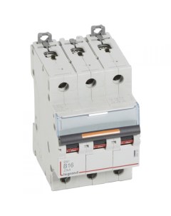 Автоматический выключатель 409729 DX 25 кА тип характеристики B 3П 400 В 16 А 3 модуля Legrand