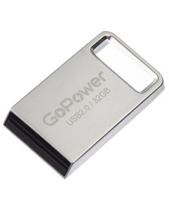Накопитель USB 2 0 32GB 00 00027358 MINI металл серебристый Gopower