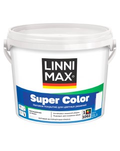 Краска для стен и потолков Super Color моющаяся матовая цвет белый база 1 2 5 л Linnimax
