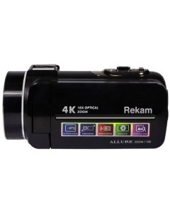 Видеокамера Allure zoom 1100 черный Flash ИК пульт дистанционного управления Защитная крышка объекти Rekam
