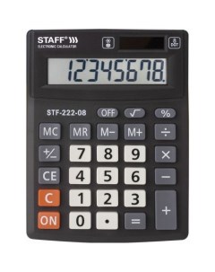 Калькулятор STF 222 8 разрядный черный Staff