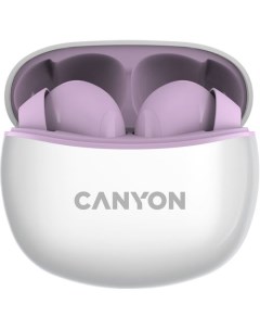 Наушники TWS 5 Bluetooth вкладыши фиолетовый Canyon