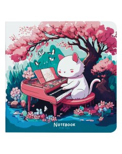 Записная книжка на скрепке Cat s symphonie 170 170 мм 40 л 80 г soft touch ламинация блок Meshu