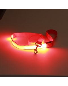 Поводок с подсветкой милитари 3 режима свечения 120 х 2 5 см красный Пижон