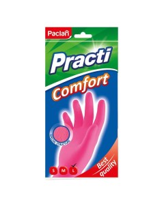 Перчатки резиновые Comfort L розовый Paclan