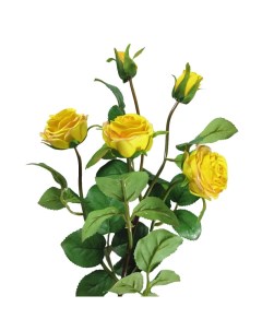 Искусственная кустовая роза 55 см жёлтый Mayblummy