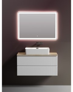 Мебель для ванной Snob T 100 подвесная столешница kreman Bianco без отверстия под смеситель Sancos