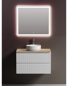 Мебель для ванной Snob T 80 подвесная столешница kreman Bianco с отверстием под смеситель Sancos
