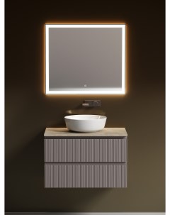 Мебель для ванной Snob T 80 подвесная столешница kreman Doha Soft без отверстия под смеситель Sancos