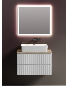 Мебель для ванной Snob T 80 подвесная столешница kreman Bianco без отверстия под смеситель Sancos