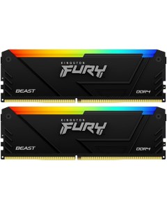 Модуль памяти DIMM 32Gb 2х16Gb DDR4 PC25600 3200MHz Fury Beast RGB Black KF432C16BB12AK2 32 Kingston