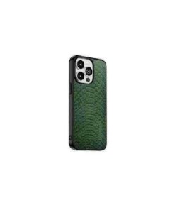 Чехол накладка Croco Series для iPhone 14 Pro темно зеленый Keephone