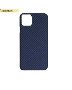 Чехол накладка Kevlar Case для iPhone 13 Pro Max карбоновый черно синий в полоску K-doo
